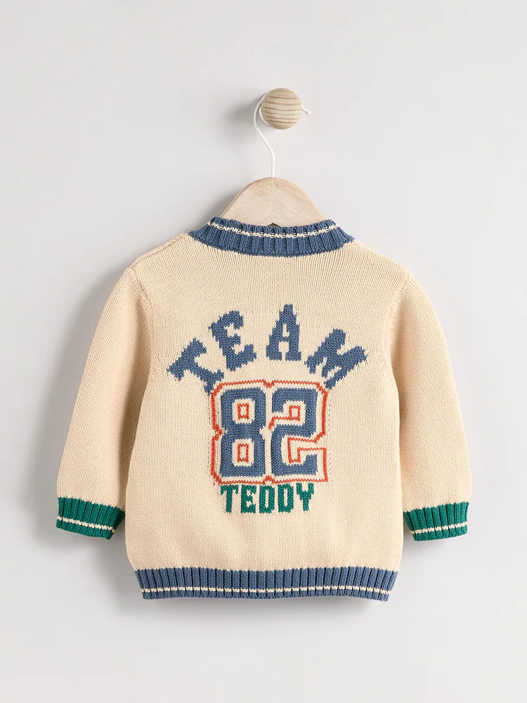 Varsity Bear 100% Cotton Cardigan (0mths-2yrs)